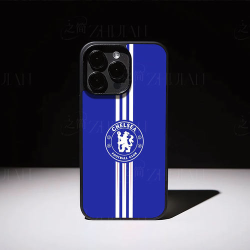 切尔西队徽磁吸磨砂黑框电镀玻璃手机壳适用苹果iphone17promax华为红米K90MAX红米K50至尊版小米CIVI3OPPORE