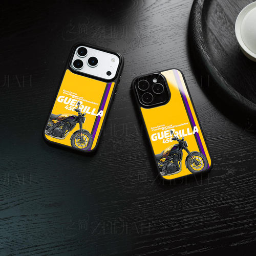 恩菲尔德450摩托磁吸磨砂黑框电镀玻璃手机壳适用苹果iphone17promax华为OPPORENO6PROPLUS荣耀300PROOPPOREN