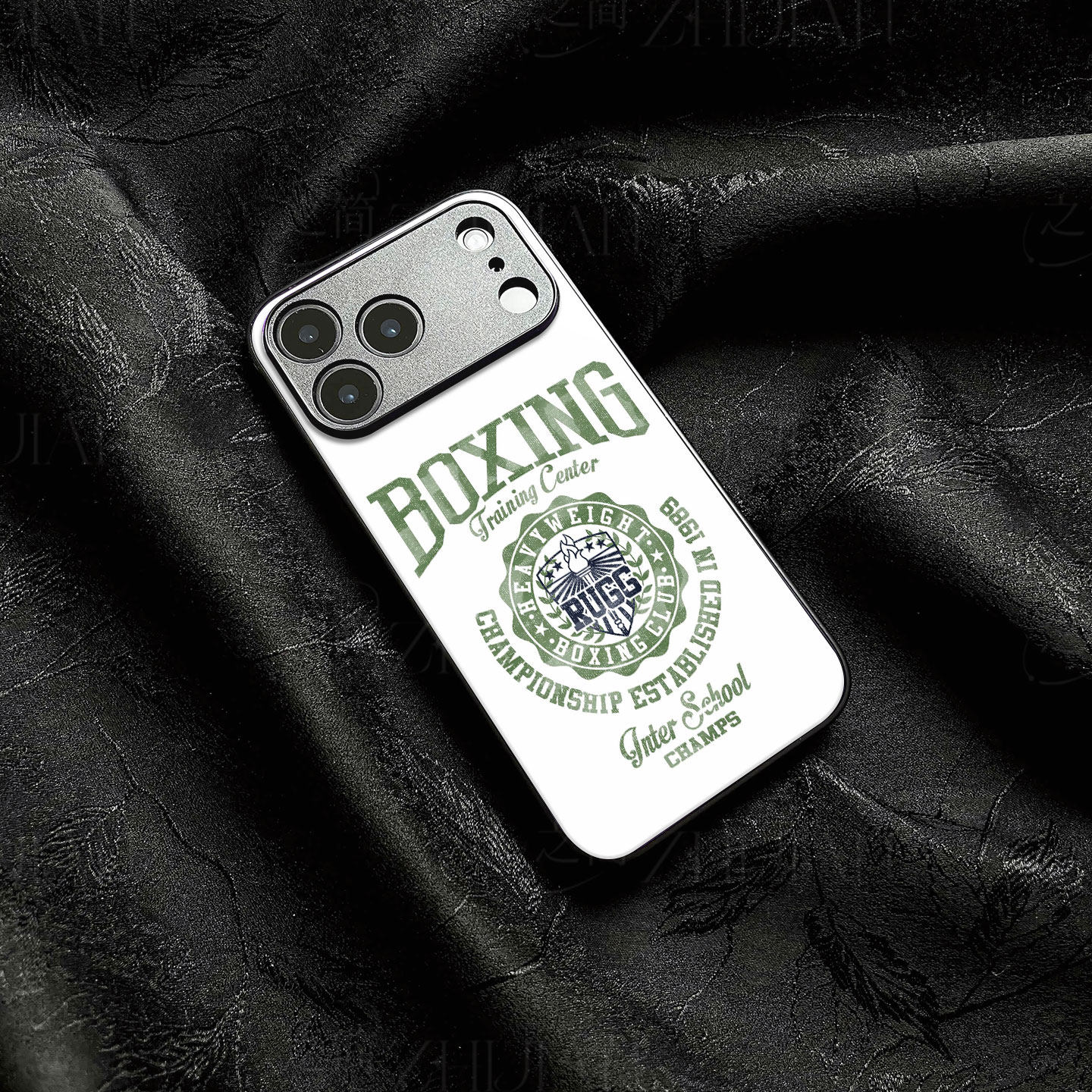 复古拳击徽章磁吸磨砂黑框电镀玻璃手机壳适用苹果iphone17promax华为VIVOS30PROMINI红米K50至尊版VIVOX80PR