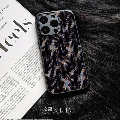 之简ZHIJIAN《抽象纹络》玻璃亮面磨砂手机壳新款小众不撞壳适用苹果17promaxIQOOZ9XMATE40E红米K70PRO