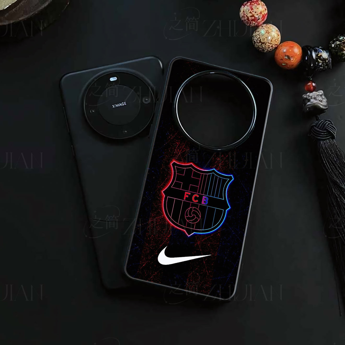 巴萨耐克队徽磁吸磨砂黑框电镀玻璃手机壳适用苹果iphone17promax华为MATE40PROPLUSOPPOFINDX8S荣耀60PRONOV