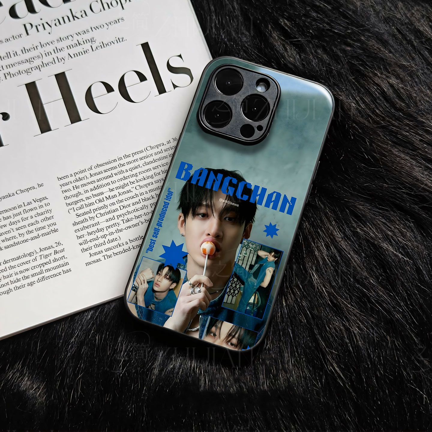 方灿棒棒糖照磁吸磨砂黑框电镀玻璃手机壳适用苹果iphone17promax华为红米TURBO3P40PROPLUS红米K80至尊版1加