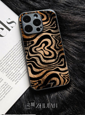 之简ZHIJIAN《抽象斑纹》玻璃亮面磨砂手机壳新款小众不撞壳适用苹果17promax畅享60PROOPPOFINDX9PRONOVA13