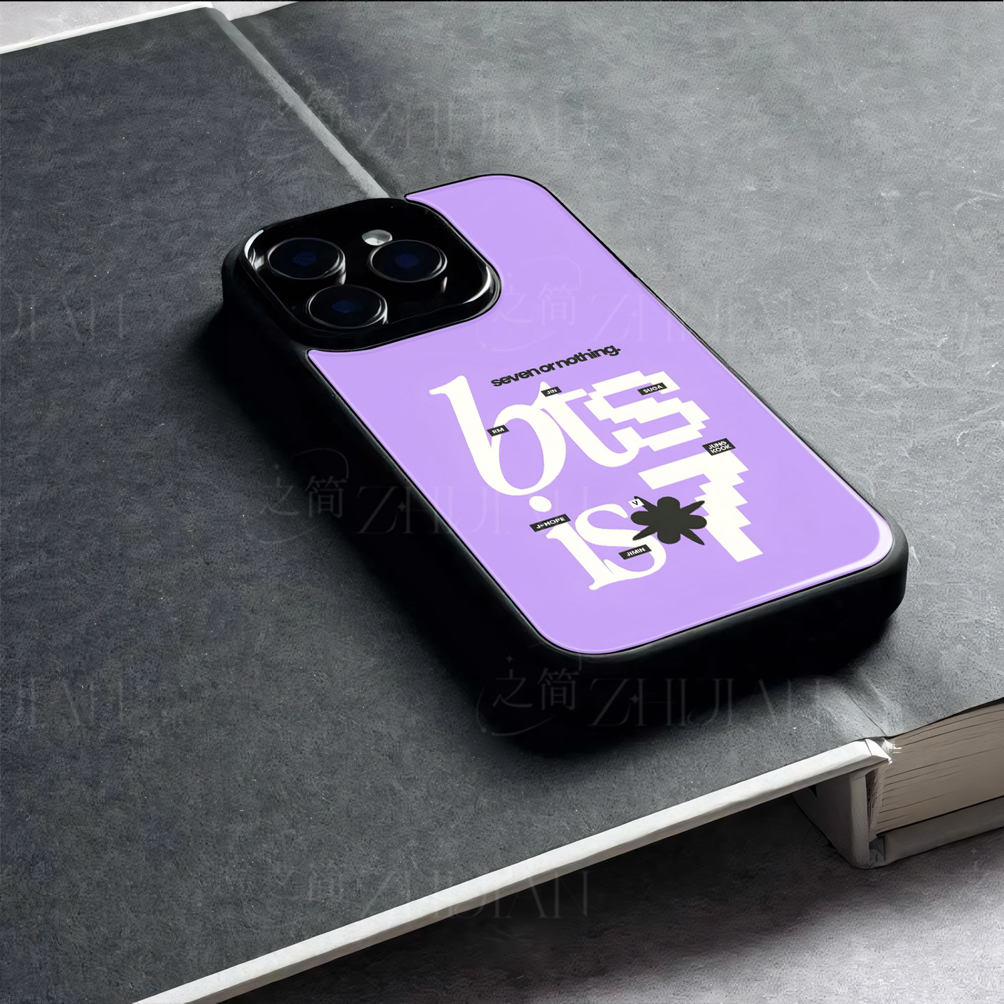 BTS七周年磁吸磨砂黑框电镀玻璃手机壳适用苹果iphone17promax华为OPPORENO15PRONOVA131加ACE3PRO荣耀80PRO