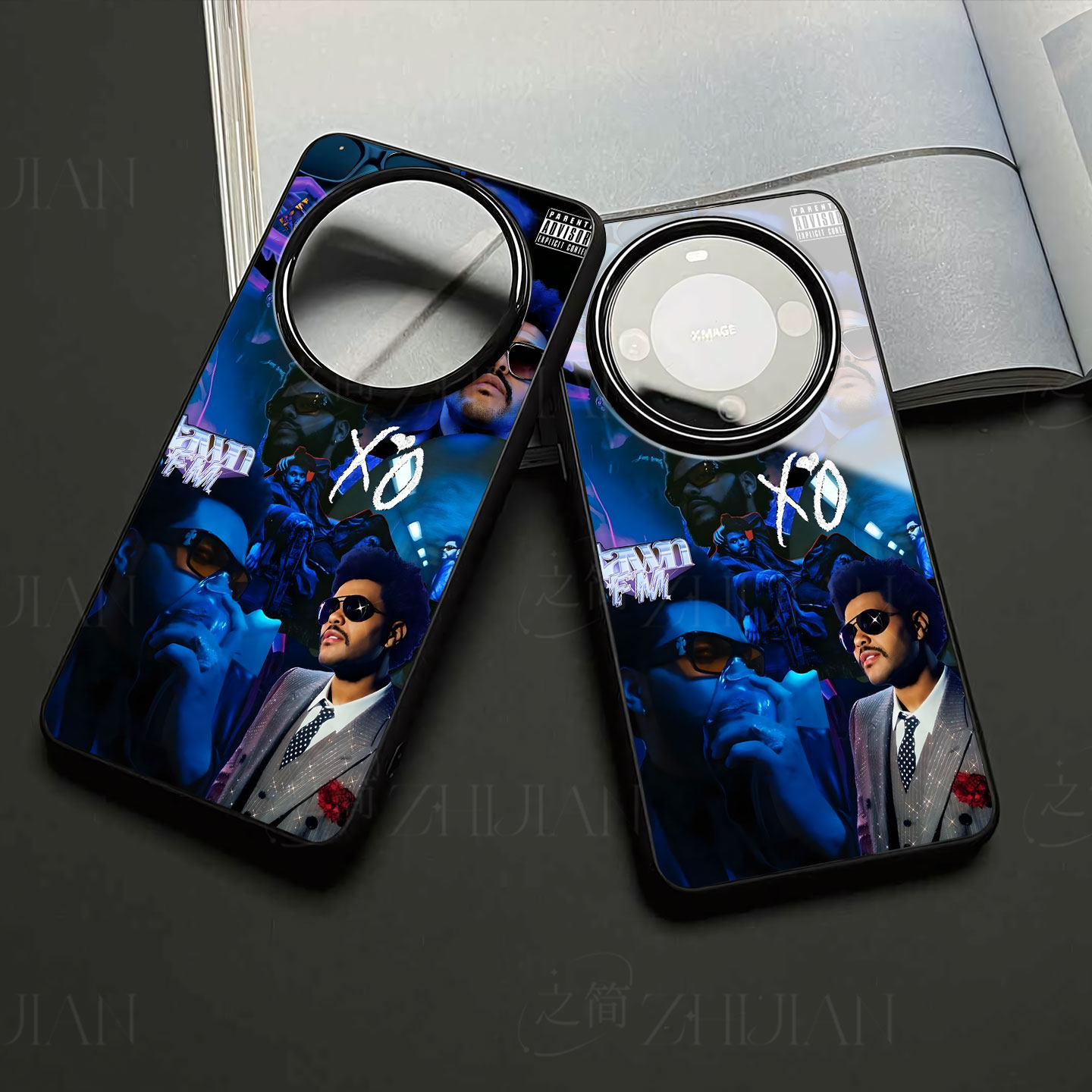 威肯拼贴磁吸磨砂黑框电镀玻璃手机壳适用苹果iphone17promax华为OPPORENO15CPURA70PRONOVA14活力版NOVA8SE