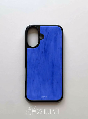 之简ZHIJIAN《蓝色斑驳》电镀玻璃磨砂手机壳新款小众不撞壳适用苹果17promax华为MATE60PROPLUS华为MATE50PR