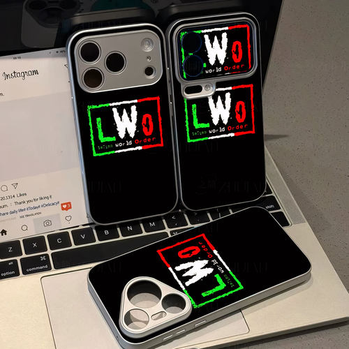 拉丁世界秩序磁吸磨砂黑框电镀玻璃手机壳适用苹果iphone17promax华为NOVA11SE小米15ULTRANOVA14ULTRA红米K6