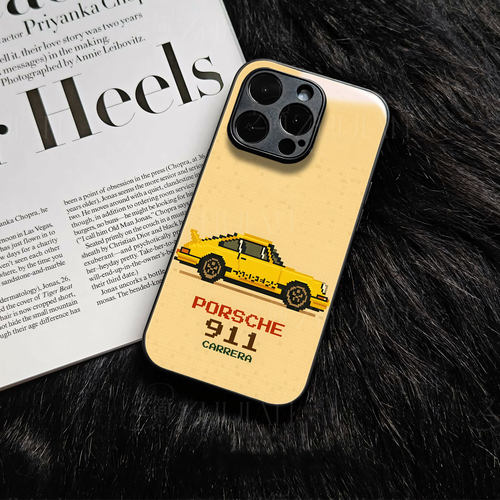 像素保时捷911磁吸磨砂黑框电镀玻璃手机壳适用苹果iphone17promax华为红米K90PROMAXVIVOS17ENOVA12PRO小米1
