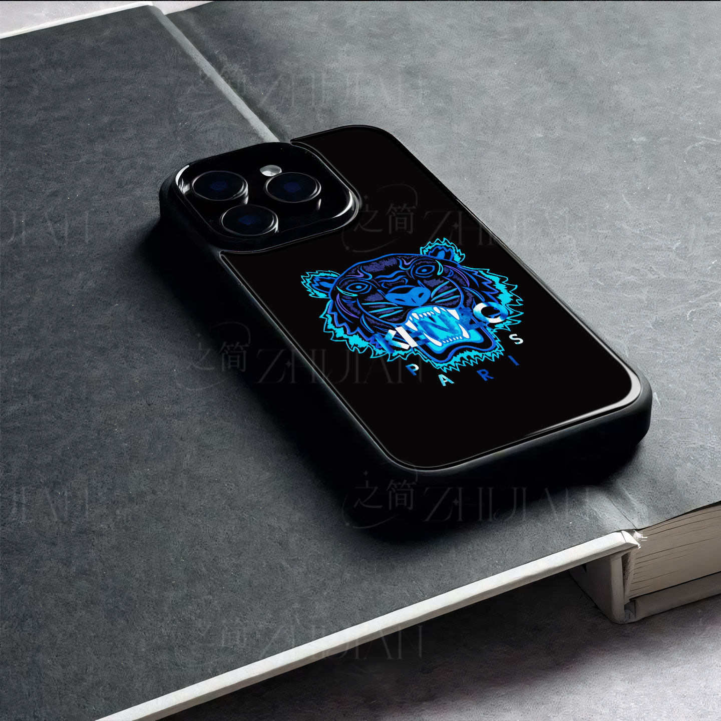 凯卓蓝虎标磁吸磨砂黑框电镀玻璃手机壳适用苹果iphone17promax华为1加15TP60PROPLus16/15/14小米15SPRO