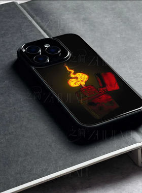 Zippo火焰磁吸磨砂黑框电镀玻璃手机壳适用苹果iphone17promax华为NOVA9PROIQOONEO8荣耀X60INOVA14ULTRA