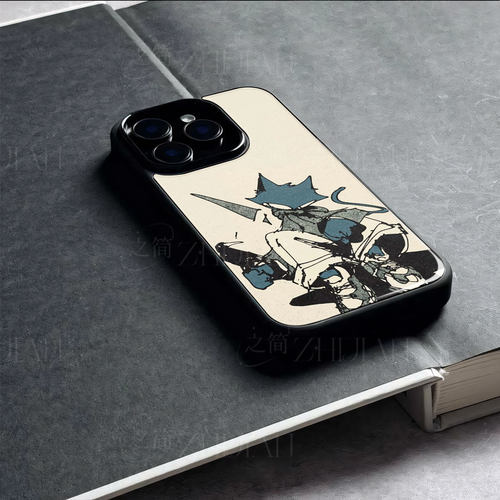 朋克猫鸦磁吸磨砂黑框电镀玻璃手机壳适用苹果iphone17promax华为VIVOS18E1加ACE3VVIVOX300ULTRANOVA7SE