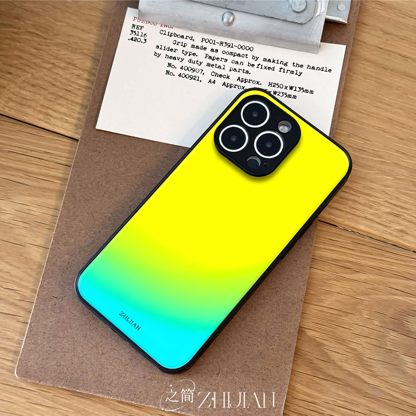 之简ZHIJIAN《亮彩渐变》玻璃亮面磨砂手机壳新款小众不撞壳适用苹果17promax一加ACE5ProNOVA12PROOPPOA6PRO