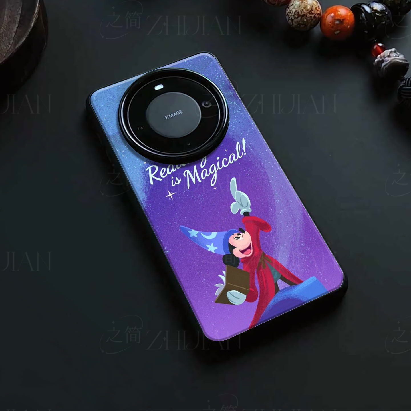 米奇魔法阅读磁吸磨砂黑框电镀玻璃手机壳适用苹果iphone17promax华为VIVOX100SPRO1加12OPPORENO7SENOVA10PR