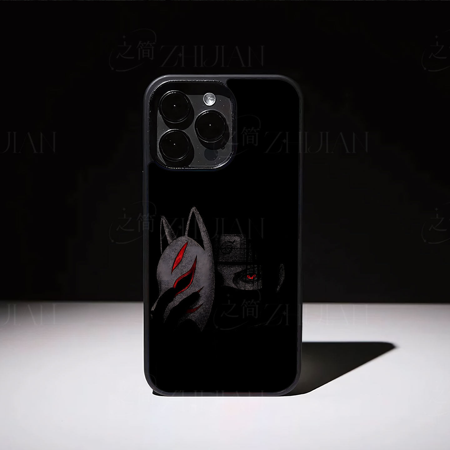 宇智波鼬面具磁吸磨砂黑框电镀玻璃手机壳适用苹果iphone17promax华为1加11IQOO13红米K50至尊版荣耀70PRO