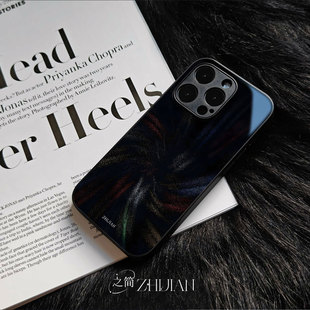 之简ZHIJIAN《烟花绽放》玻璃亮面磨砂手机壳新款小众不撞壳适用苹果17promax真我GT7OPPOA97荣耀300PRO小米C
