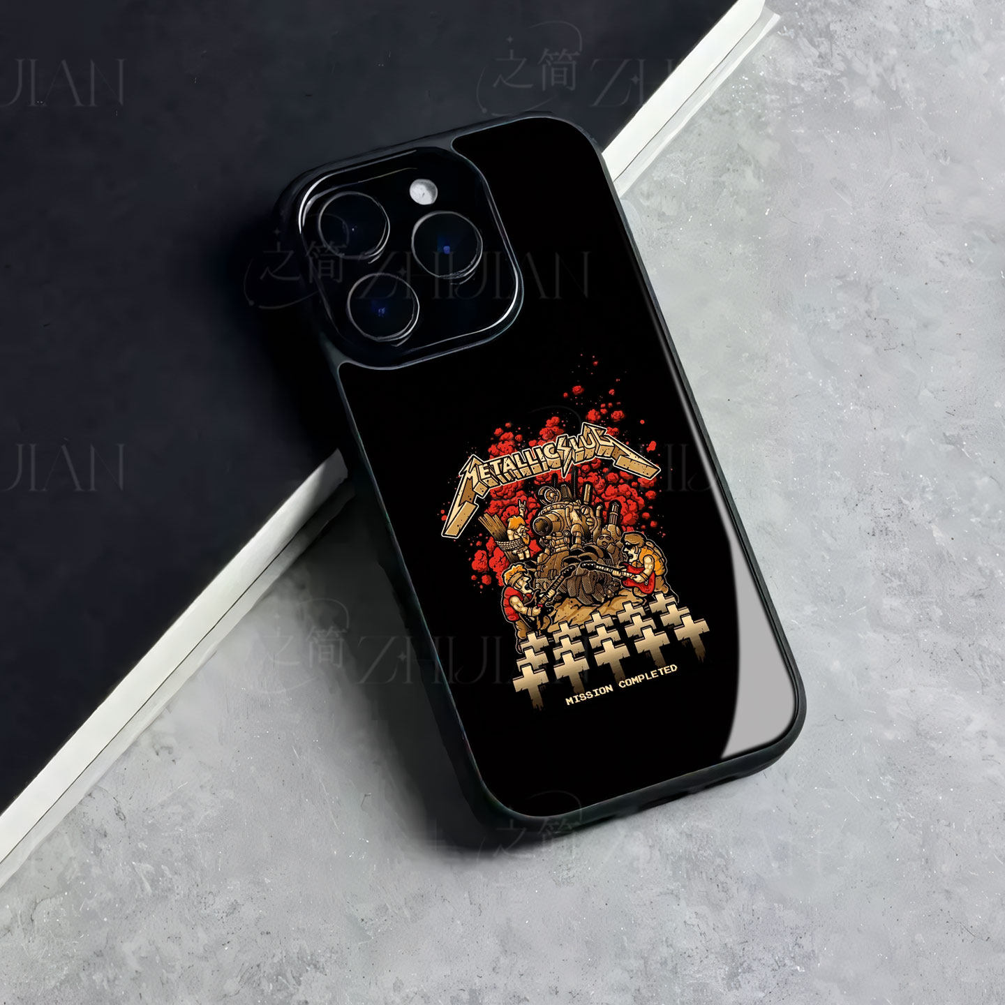合金弹头摇滚磁吸磨砂黑框电镀玻璃手机壳适用苹果iphone17promax华为OPPORENO14PRO1加ACE5竞速版MATE60PROO