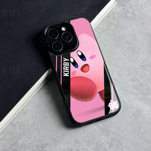 星之卡比磁吸磨砂黑框电镀玻璃手机壳适用苹果iphone17promax华为VIVOX60PRO1加11NOVA8PRONOVA13PRO