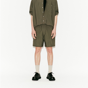 轻便透气速干尼龙短裤 韩国正品PARTIMENTO 宽松休闲网纱里布裤子