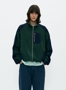 柔软绒毛外套 韩国正品 PARTIMENTO 秋冬休闲拉链夹克男