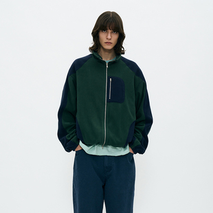 柔软绒毛外套 韩国正品 PARTIMENTO 秋冬休闲拉链夹克男