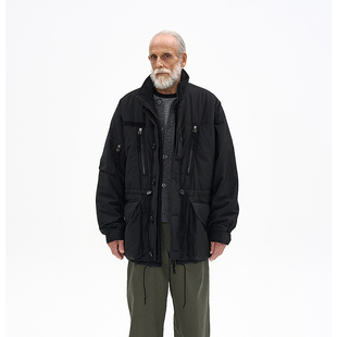 复古经典IECS绗缝夹克 韩国正品PARTIMENTO 宽松保暖抽绳收腰外套