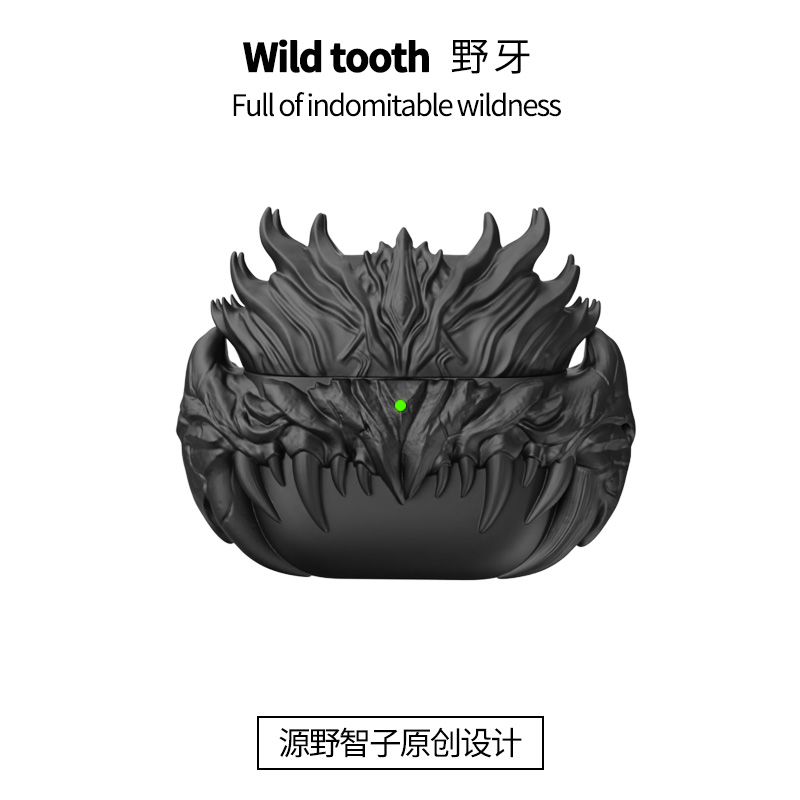 源野智子原创设计野牙 苹果4代耳机airpods4pro主动降噪版耳机保护壳套软硅胶男生高级感创意一体式设计感