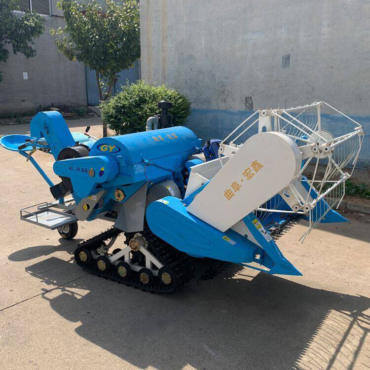 柴油电启动履带水稻收割机 双层割刀旱稻小麦收割脱粒机宏鑫机械