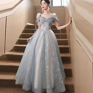 高端宴会年会主持人礼服裙18岁成人礼钢琴声乐艺考毕业生连衣裙子