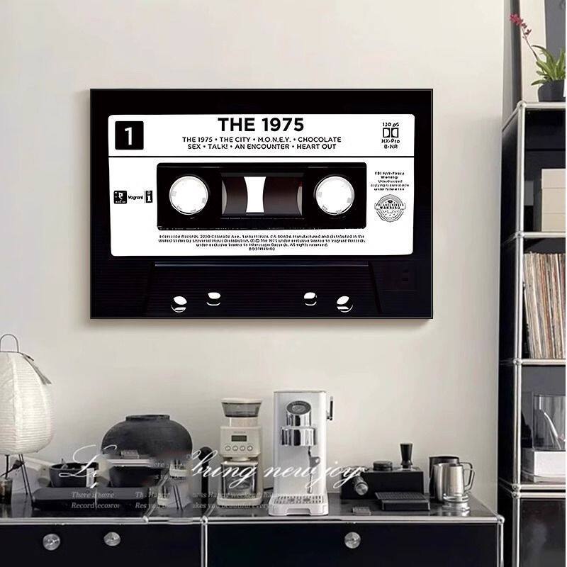 高级感唱片磁带挂画客厅卧室餐厅房间装饰画新款复古艺术墙面壁画