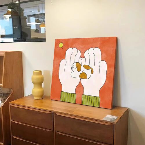 多巴胺猫咪挂画现代简约趣味个性