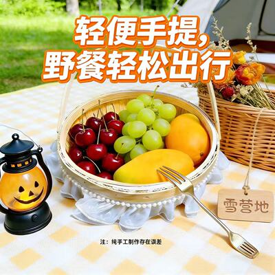 野餐篮子韩式ins风手提编织篮