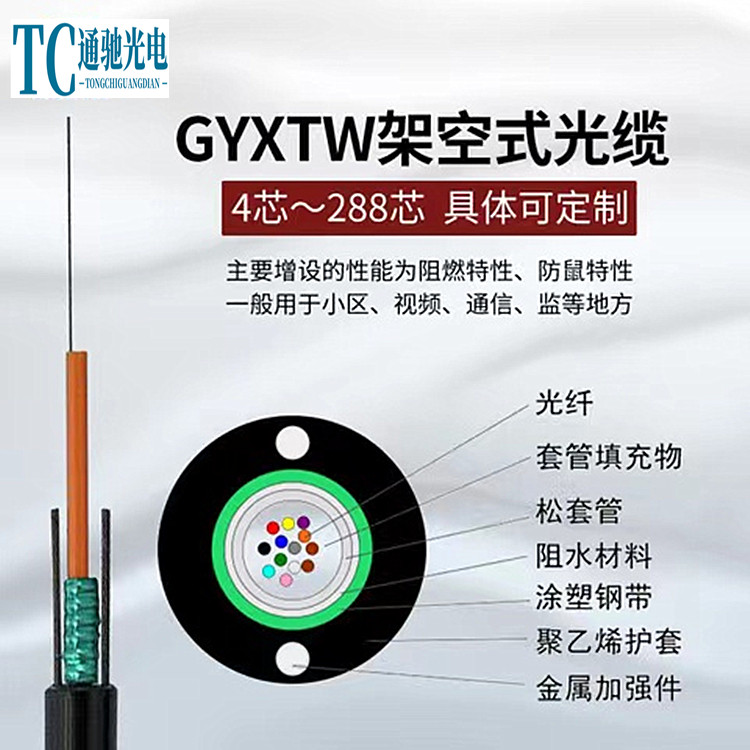 室外光缆GYXTW-8B1 中心束管式4芯6芯8芯12芯管道架空GYXTW-12B1