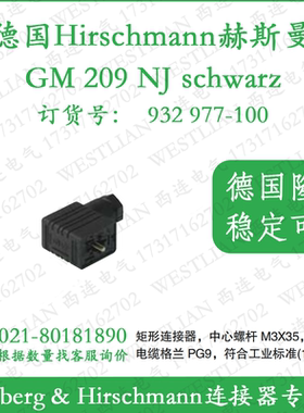 德国hirschmann赫斯曼GM 209 NJ schwarz/black