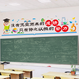 小学教室黑板装饰墙贴纸自粘初中班级文化墙布置中考励志标语贴画
