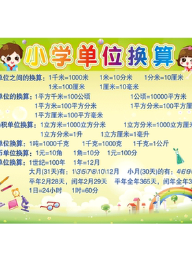 九九数学公式基本背诵单位换算表