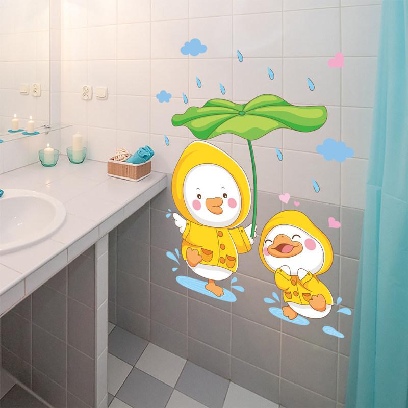 可爱鸭子墙贴纸自粘浴室卫生间瓷砖墙面装饰厕所遮丑补洞贴画布置,家居饰品,软装墙贴,淘宝优惠券,粉丝福利购,淘宝优惠卷