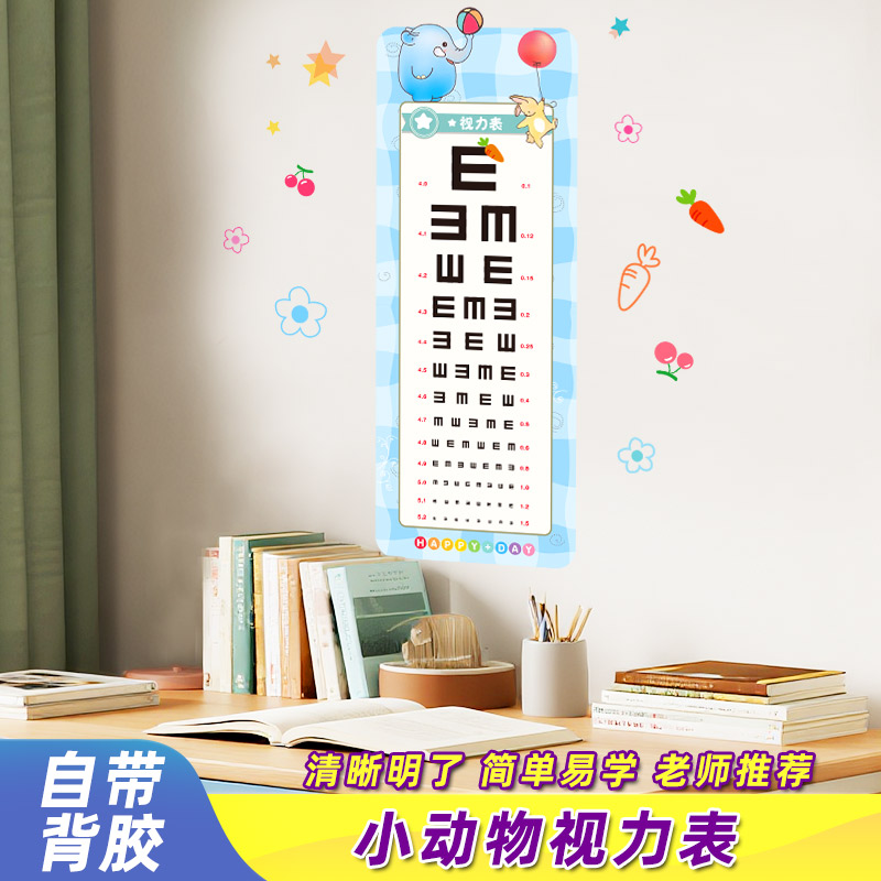 视力表墙贴纸家用儿童房间墙面布置幼儿园早教汉语拼音九九乘法表