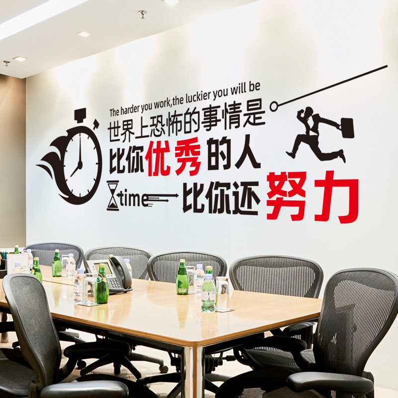 海报励志贴纸墙贴标语办公室装饰宿舍改造背景墙壁纸贴画墙纸自粘