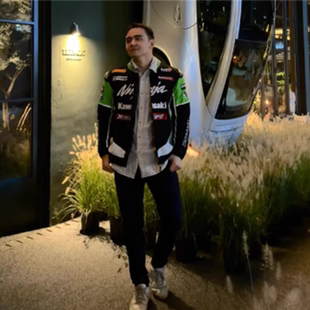 重磅复古重工刺绣拼接撞色INS男女夹克外套潮Kawasak同款 皮衣加棉