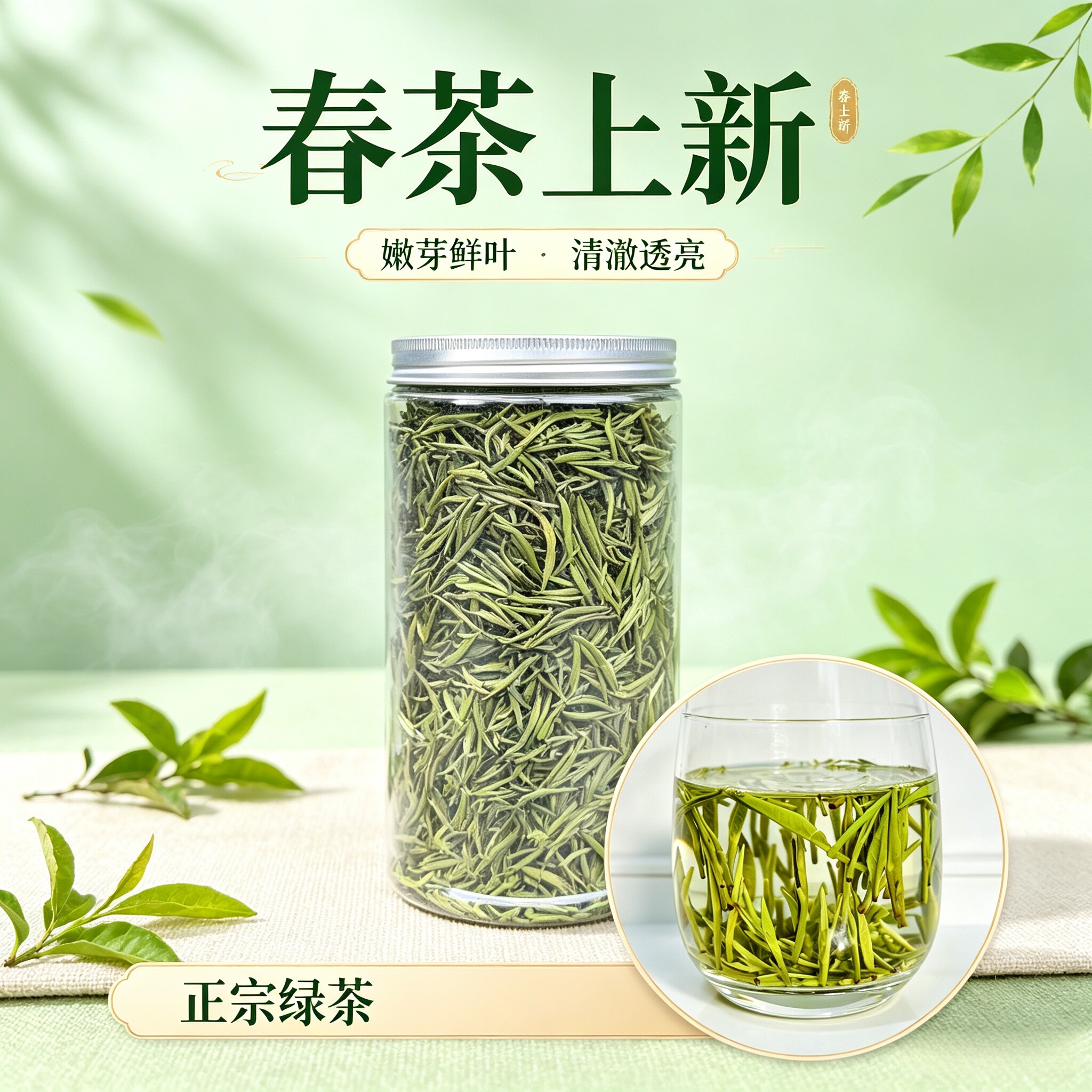 2026年新茶叶单芽绿茶银针开化龙顶雪水云绿嫩芽春茶茶叶散装250g图片