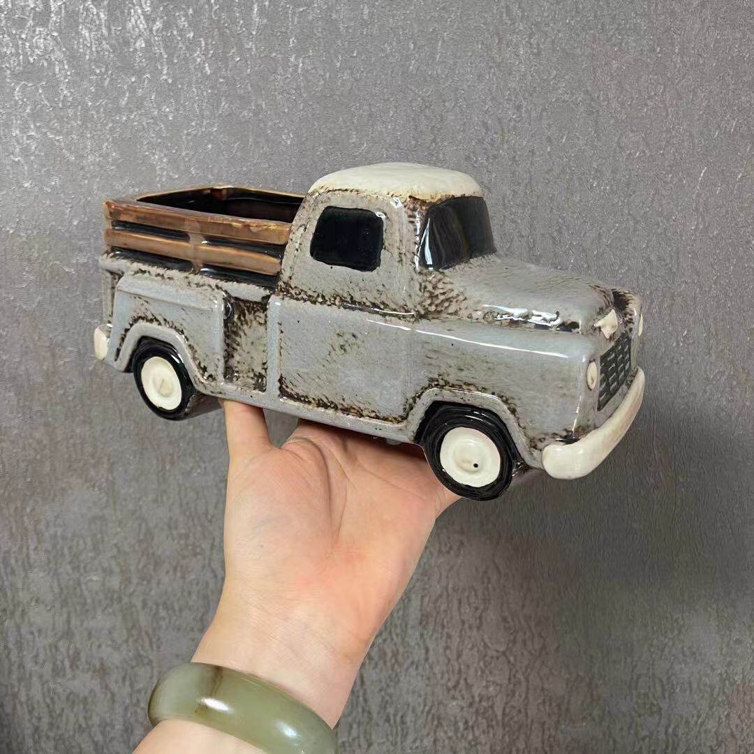 复古丹麦汽车仓鼠窝金丝熊蜜袋鼯厕所浴室花盆躲避屋烛台外贸陶瓷