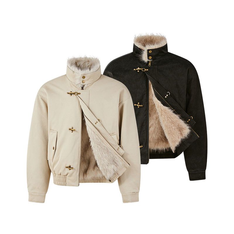 KREATE「暗裔」染尖托卡长毛飞机扣哈灵顿珠光皮衣过冬座山雕