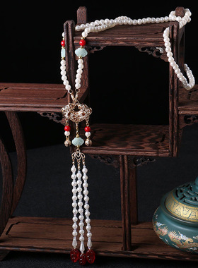新款古风汉服项链流苏明制复古珍