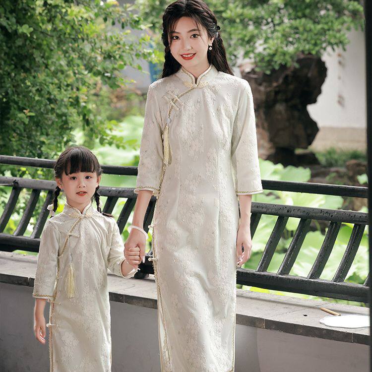 2026春季新款亲子改良旗袍中国风母女装演出服文艺淑女气质亲子装