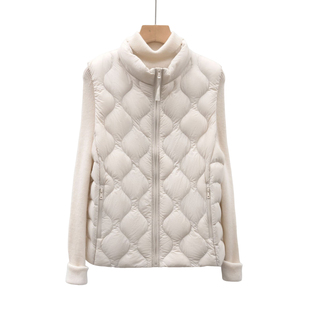 日系轻薄羽绒马甲女2025秋冬短款 保暖外套 立领内胆外穿大码