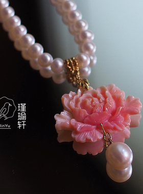 强光软璎珞项链淡水珍珠孤品现货