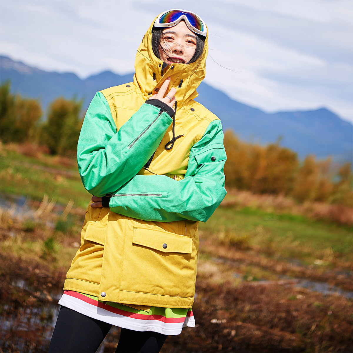 北京森林户外秋冬新品高防水透气单板加厚保暖情侣滑雪服上衣男女