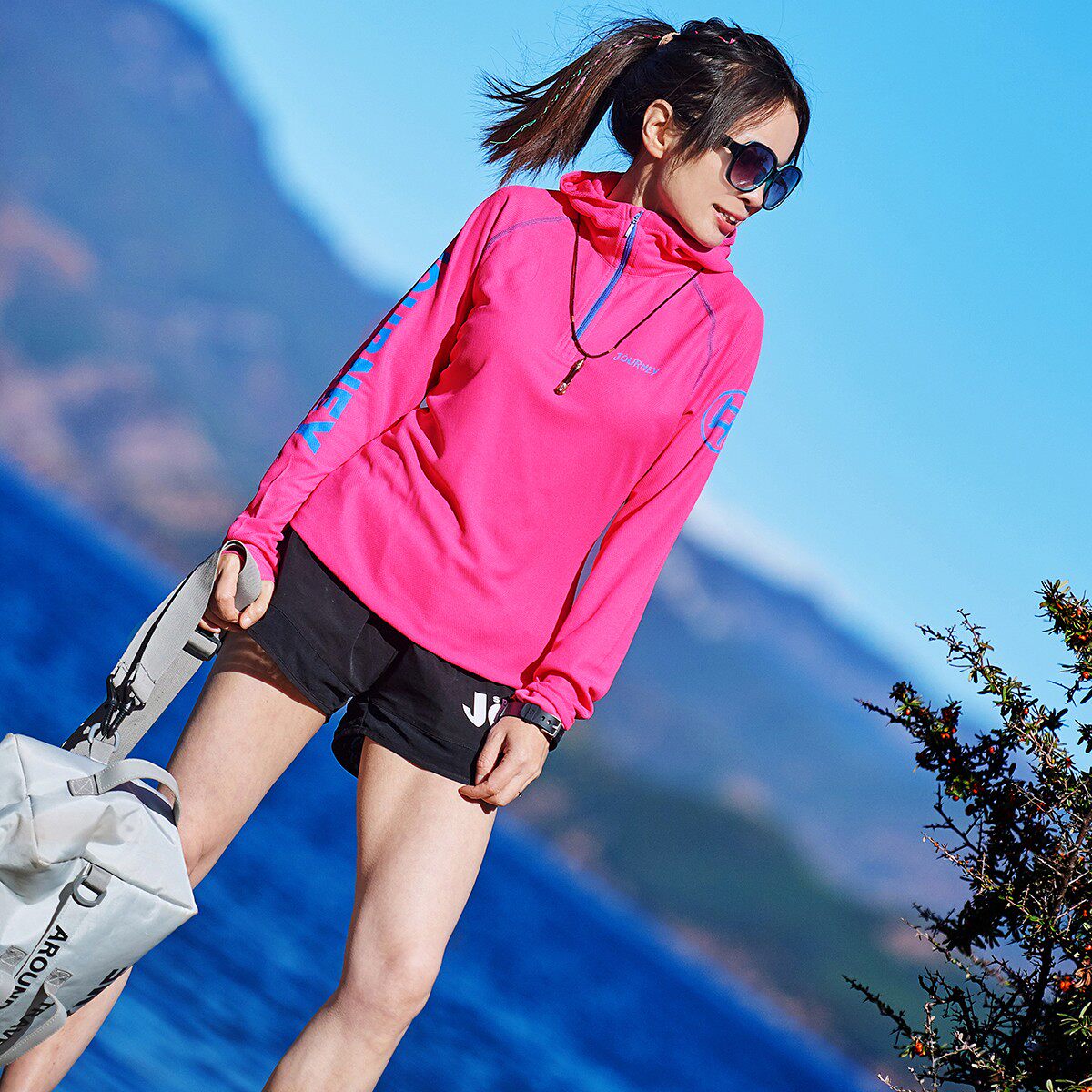 北京森林户外春时尚旅行修身弹力速干透气快干显瘦连帽长袖T恤女,户外/登山/野营/旅行用品,速干T恤,淘宝优惠券,粉丝福利购,淘宝优惠卷