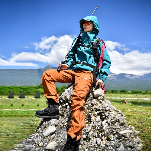 北京森林户外原创专业三层压胶徒步登山全气候冲锋裤情侣款男女式