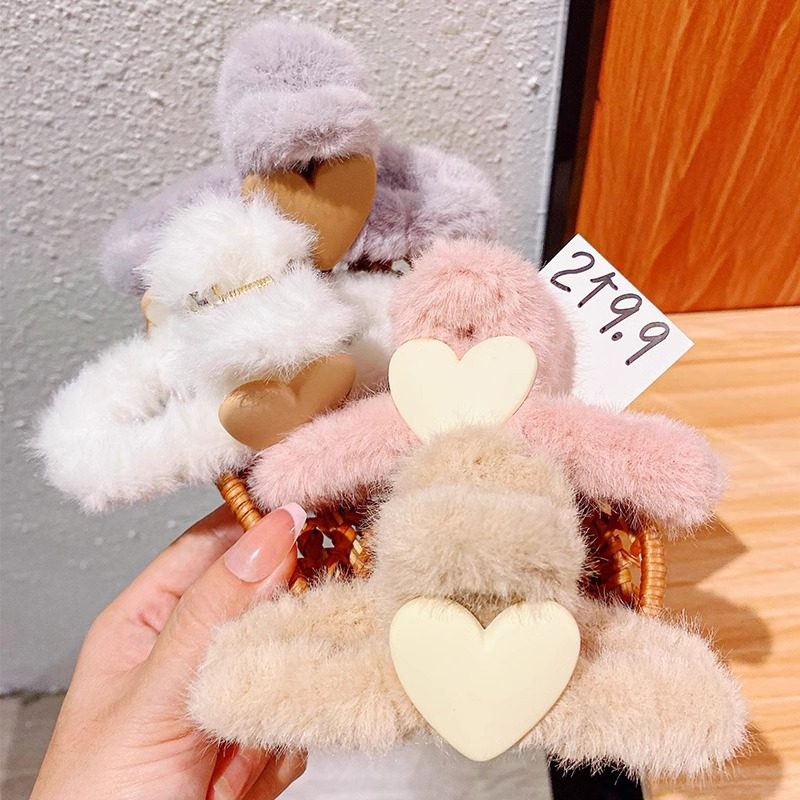 2个装日韩高马尾抓夹秋冬大号盘发后脑勺鲨鱼夹发饰毛绒发夹头饰,饰品/流行首饰/时尚饰品新,发饰,淘宝优惠券,粉丝福利购,淘宝优惠卷